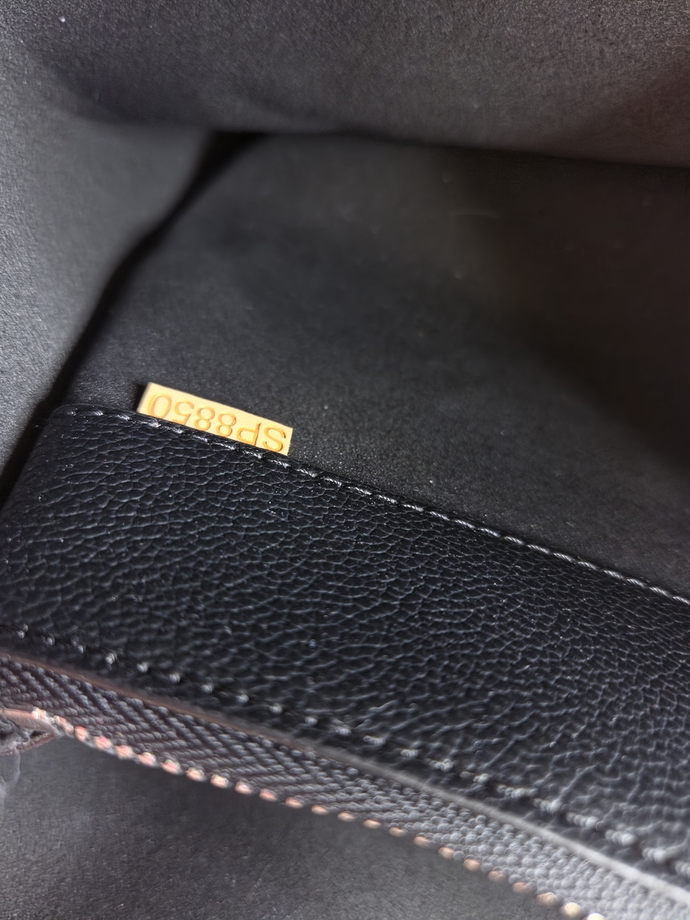 Luxury Black Monogram Tote with Chain Strap - Picture 8 of 11